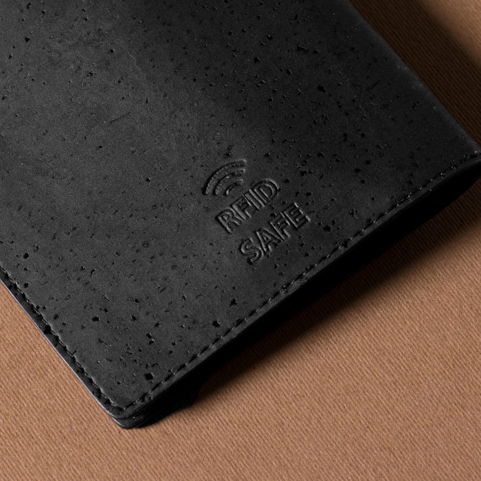 Cork Vegan Passport Wallet Corkor Black