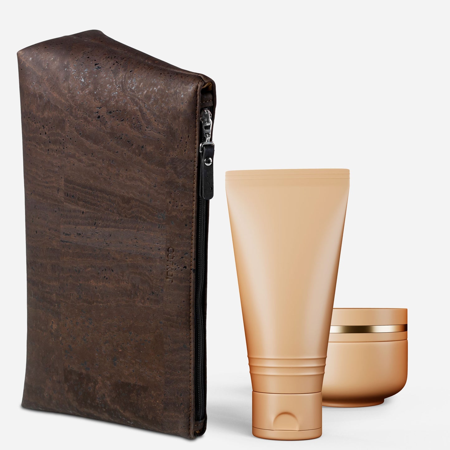 Cork Vegan Cosmetic Make Up Bag Corkor Dark Brown