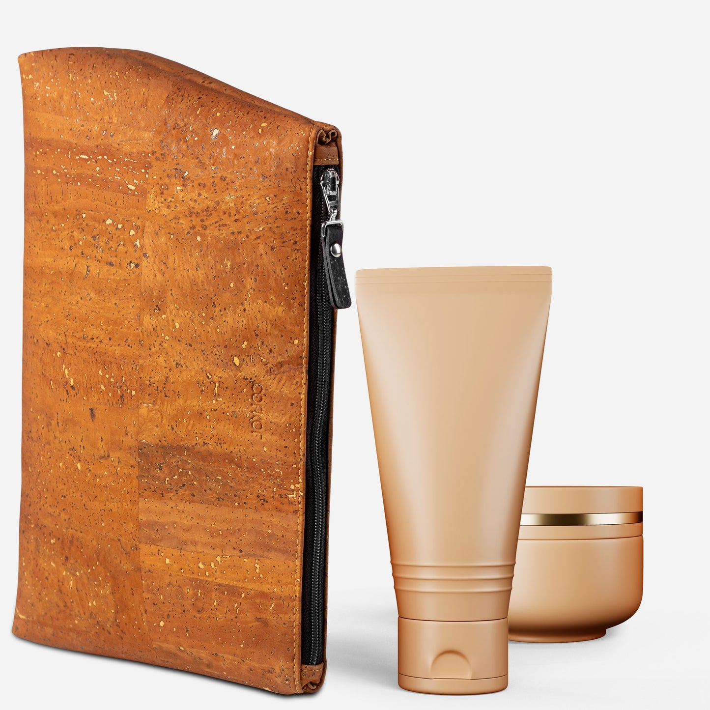 Cork Vegan Cosmetic Make Up Bag Corkor Camel