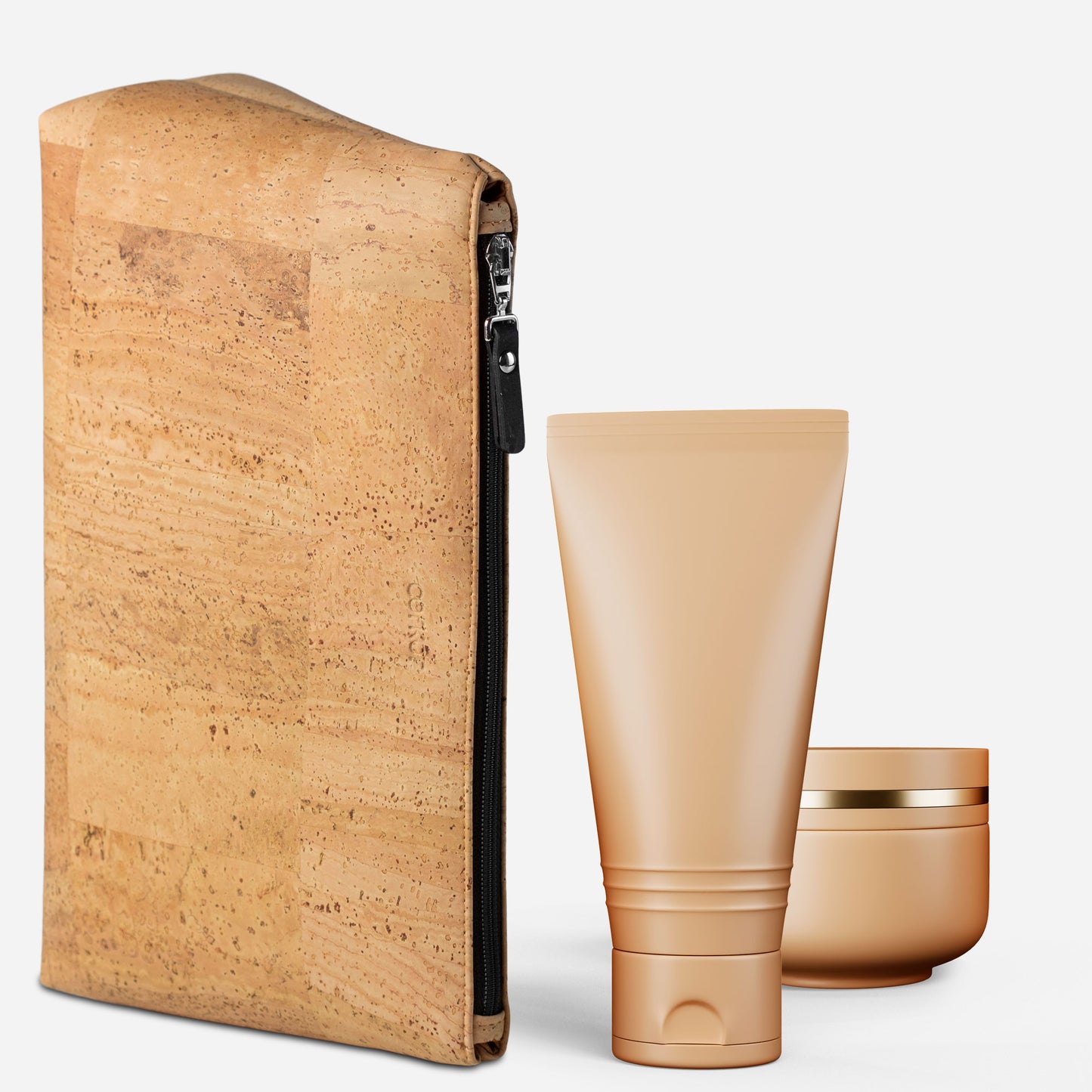 Cork Vegan Cosmetic Make Up Bag Corkor Light Brown