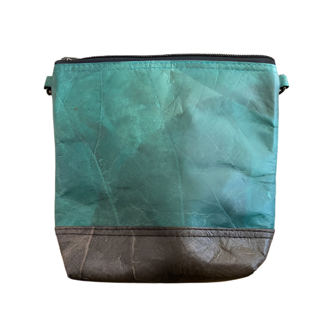 Vegan Leaf Leather Women's Shoulder Bag Turquoise