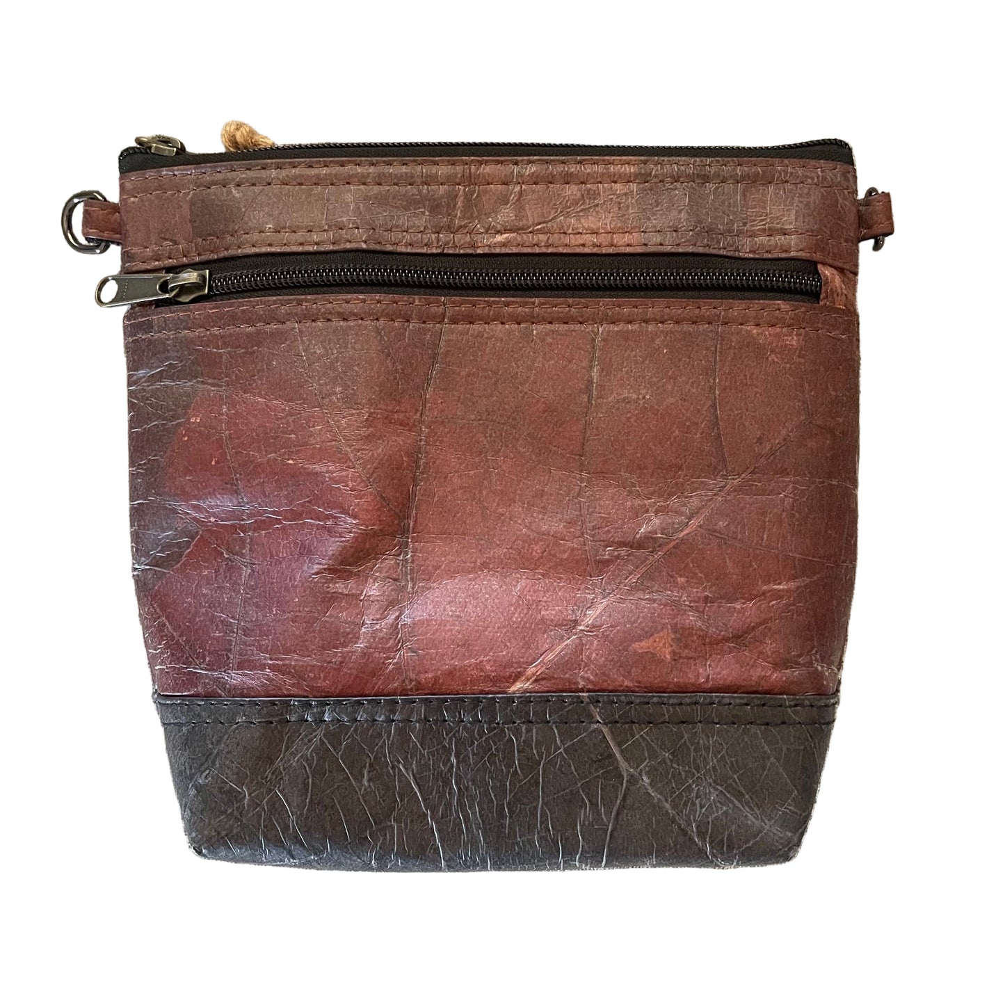Vegan Leaf Leather Women's Shoulder Bag Brown