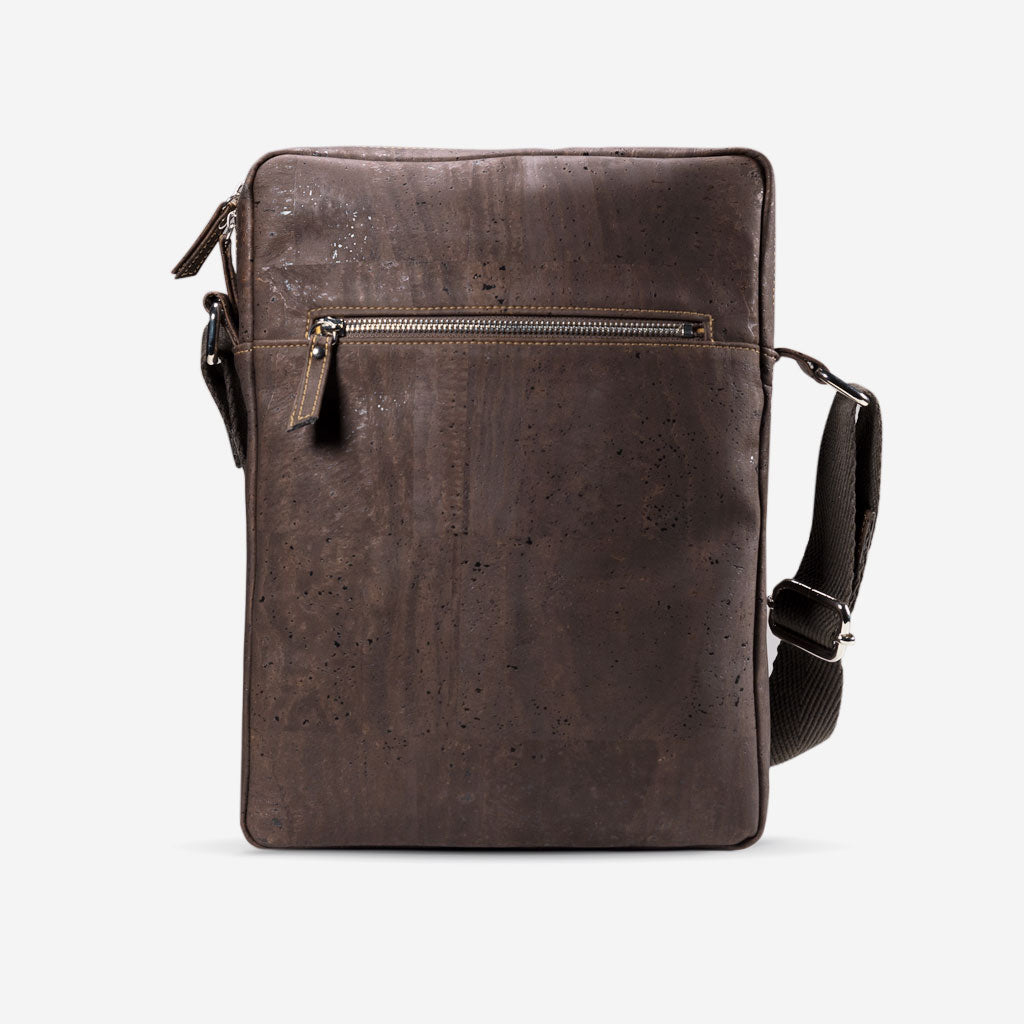 Cork Vegan Briefcase Bag Medium Corkor Dark Brown