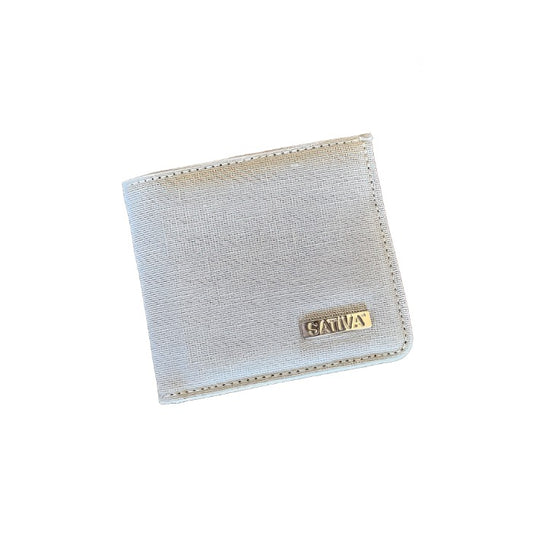 Hemp Vegan Flat Wallet Sativa Light Grey
