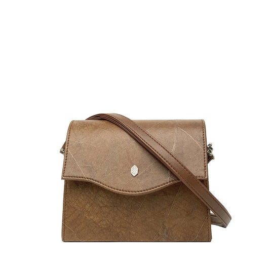 Vegan Leaf Leather Box Bag Thamon Brown - I Am The Animal