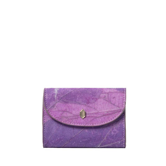 Vegan Leaf Leather Coin Purse Thamon Purple - I Am The Animal