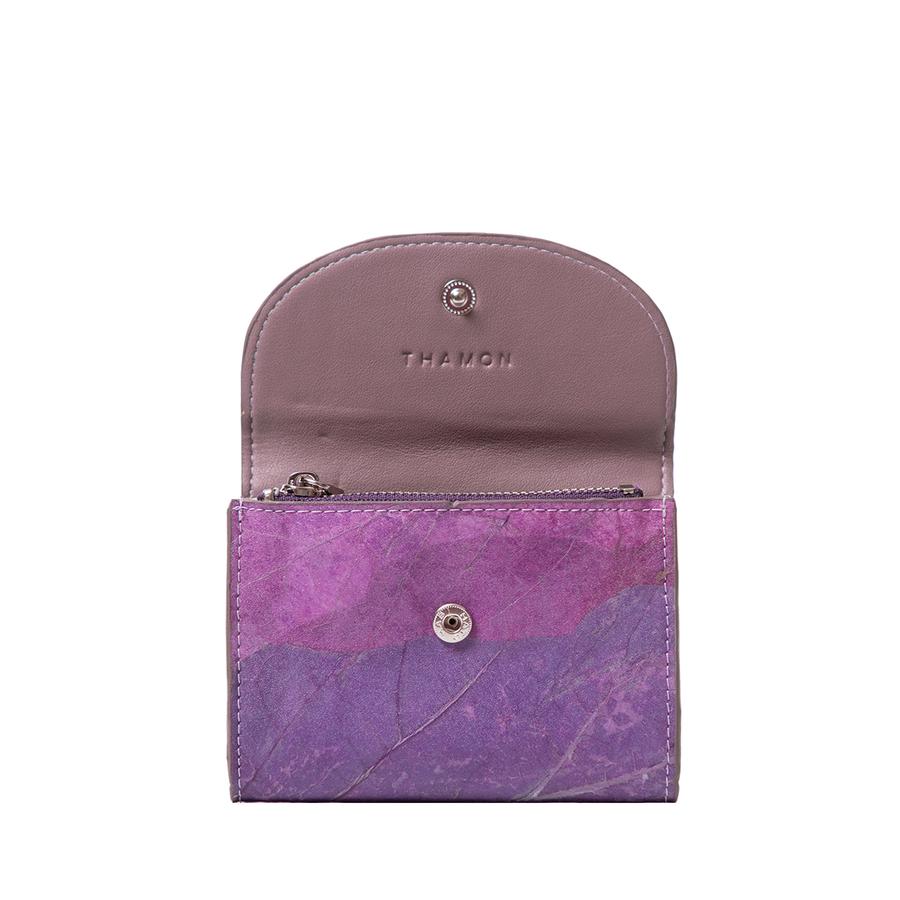 Vegan Leaf Leather Coin Purse Thamon Purple - I Am The Animal