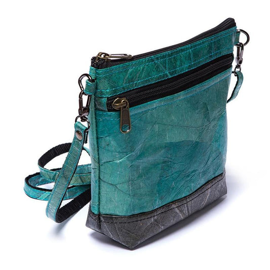 Vegan Leaf Leather Women's Shoulder Bag Turquoise - I Am The Animal
