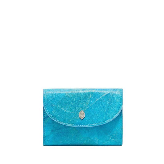 Vegan Leaf Leather Coin Purse Thamon Turquoise - I Am The Animal