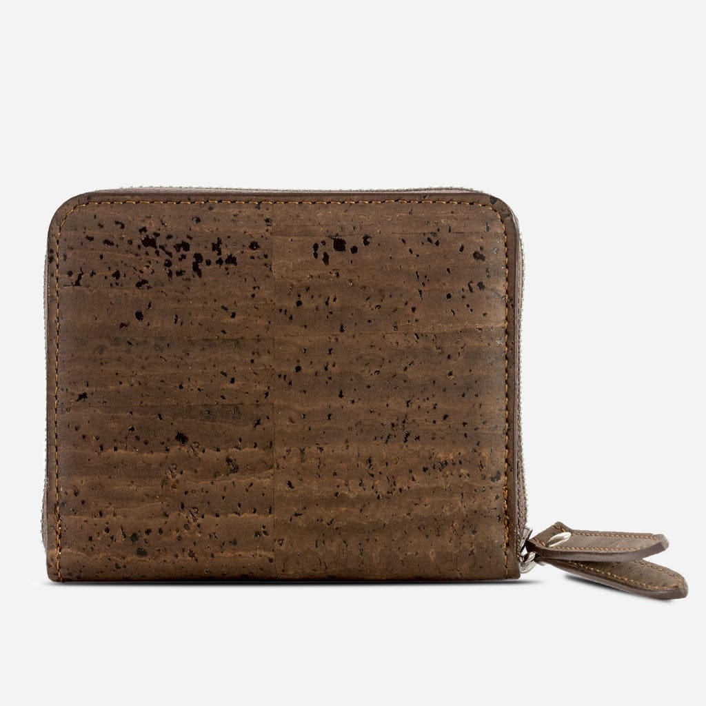 Cork Vegan Square Wallet Women's Corkor Dark Brown