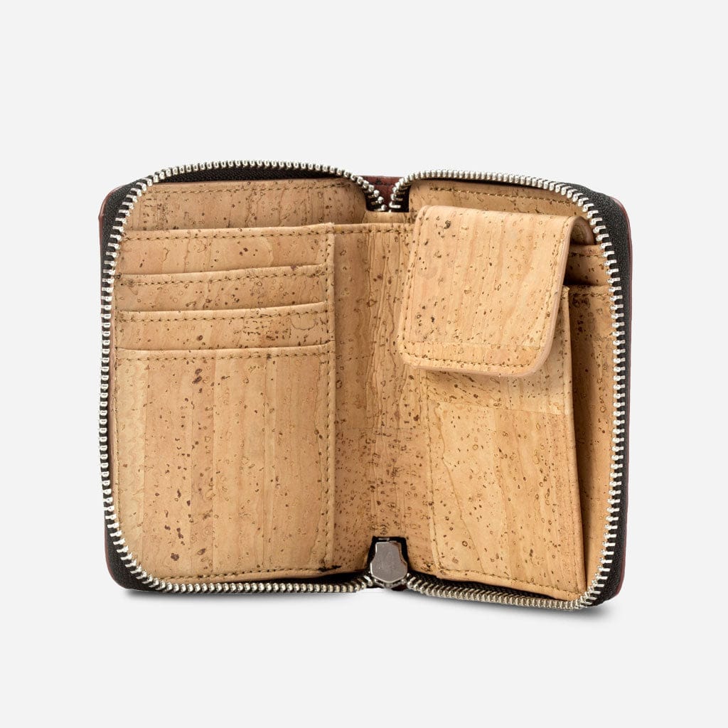 Cork Vegan Square Wallet Women's Corkor Dark Brown