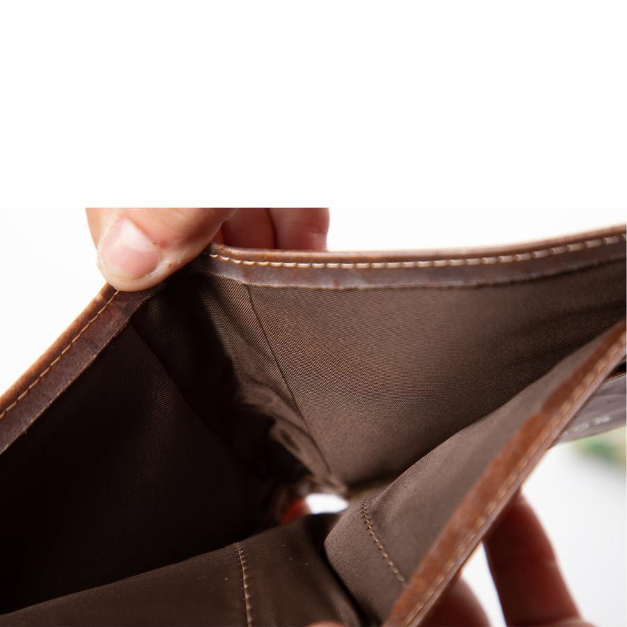 Vegan Leaf Leather Bifold Wallet Thamon Brown