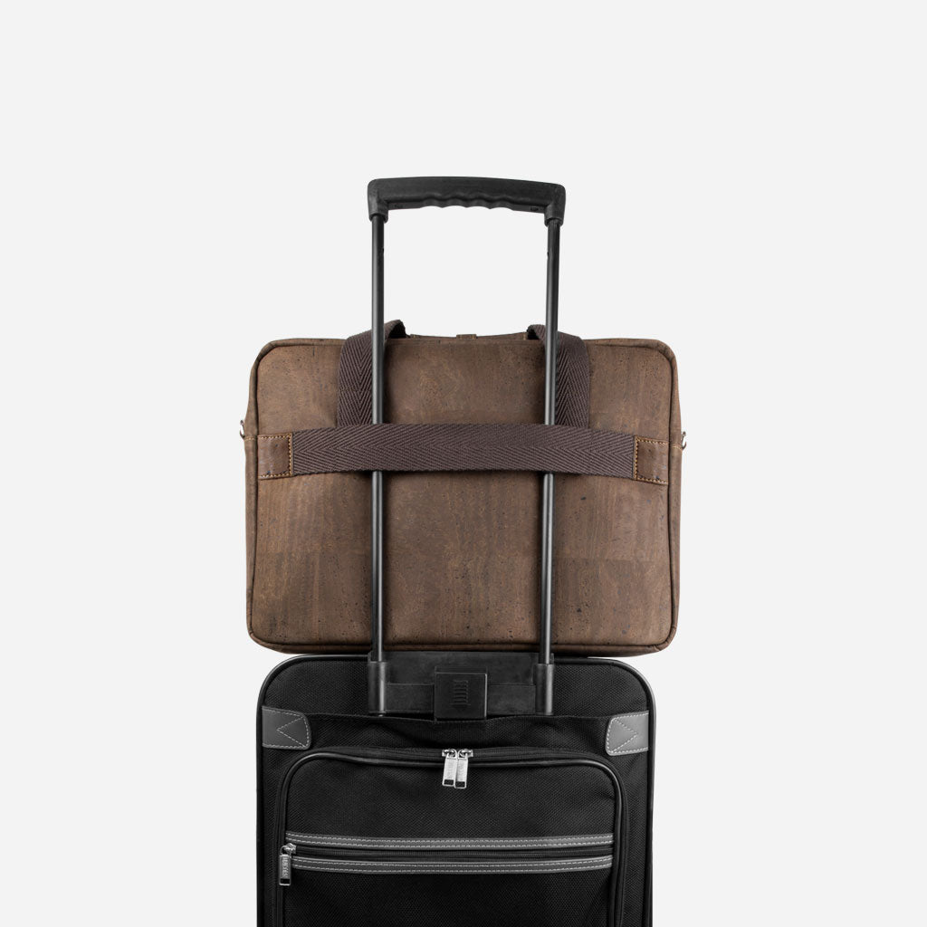 Cork Vegan Laptop Briefcase Bag Corkor Dark Brown