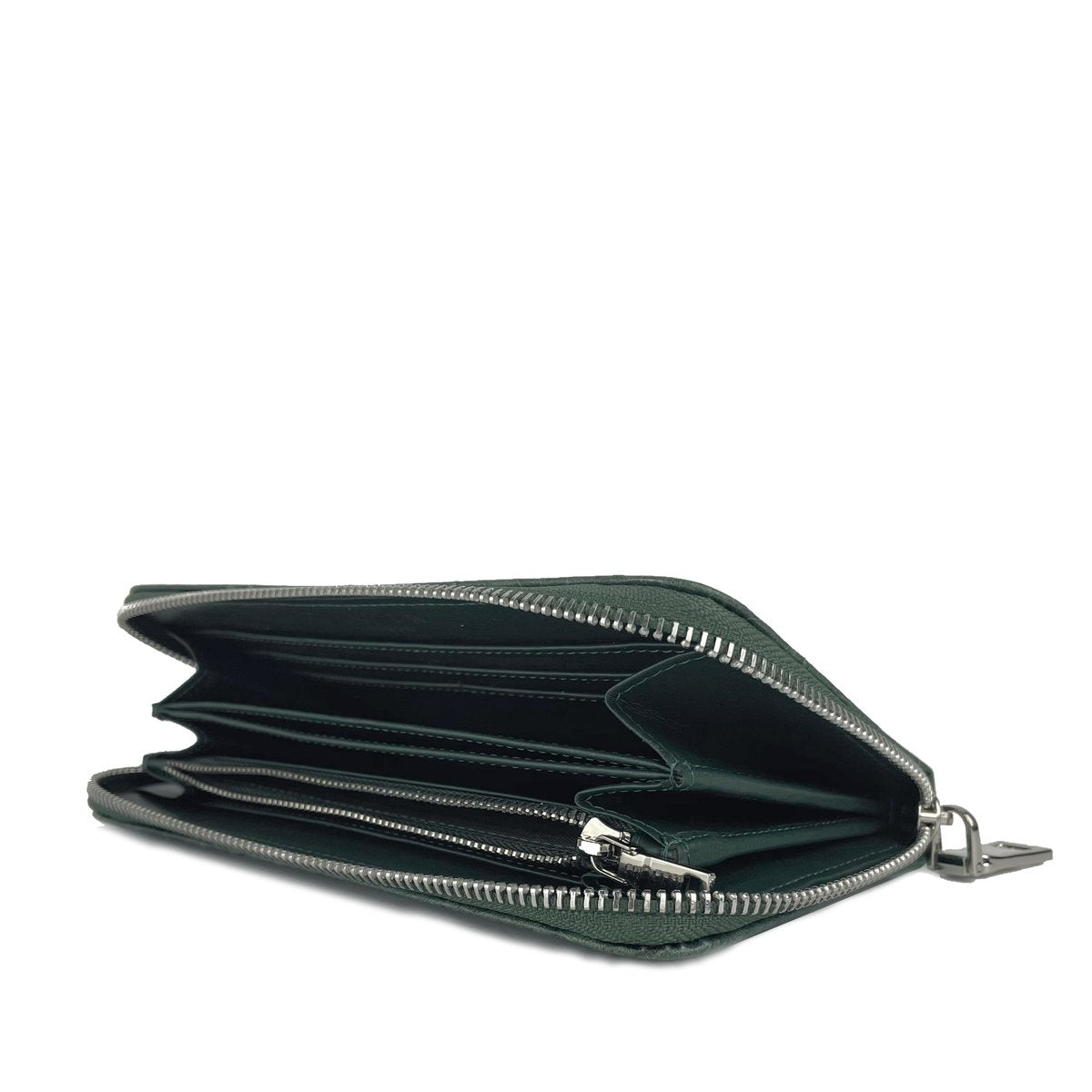 Vegan Leaf Leather Zip Wallet Thamon Green - I Am The Animal