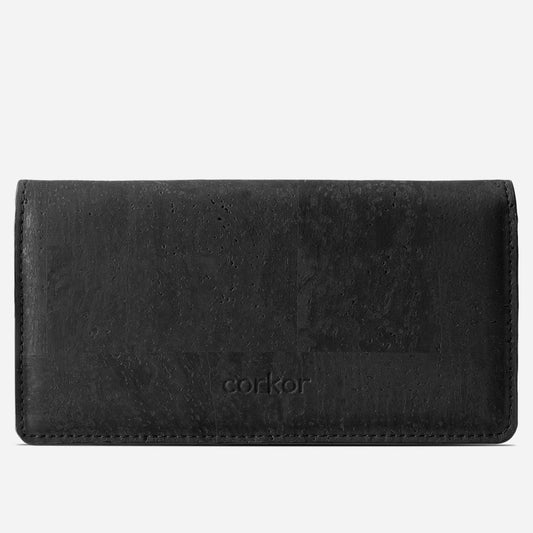 Cork Vegan Slim Wallet Women's Corkor Black - I Am The Animal