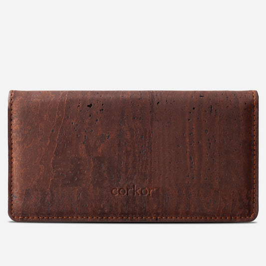 Cork Vegan Slim Wallet Women's Corkor Dark Brown - I Am The Animal