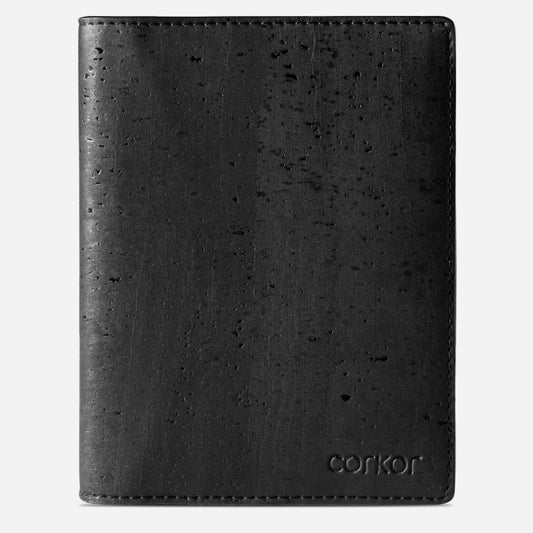Cork Vegan Passport Wallet Corkor Black
