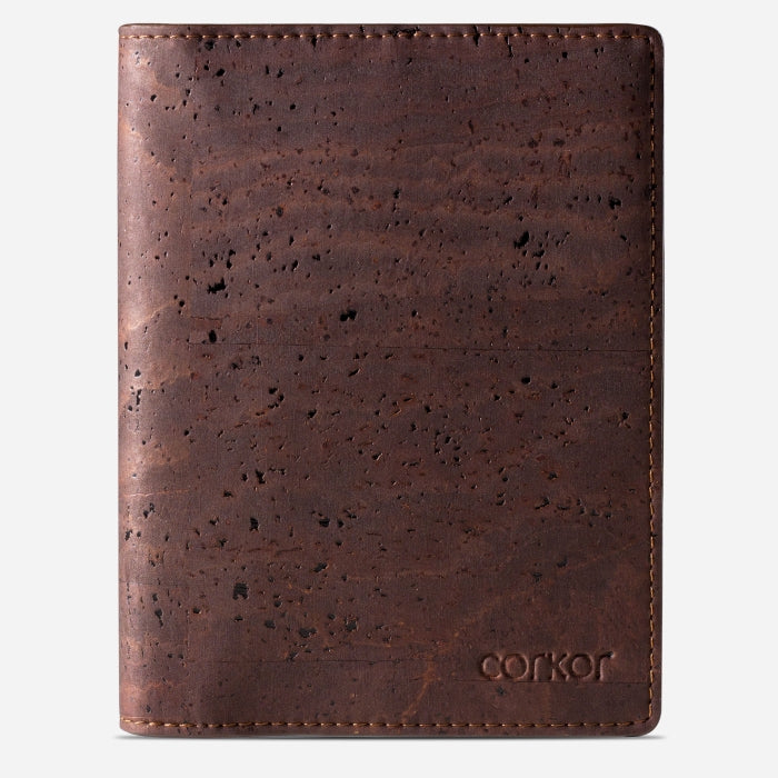 Cork Vegan Passport Wallet Corkor Dark Brown