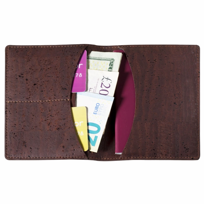 Cork Vegan Passport Wallet Corkor Dark Brown