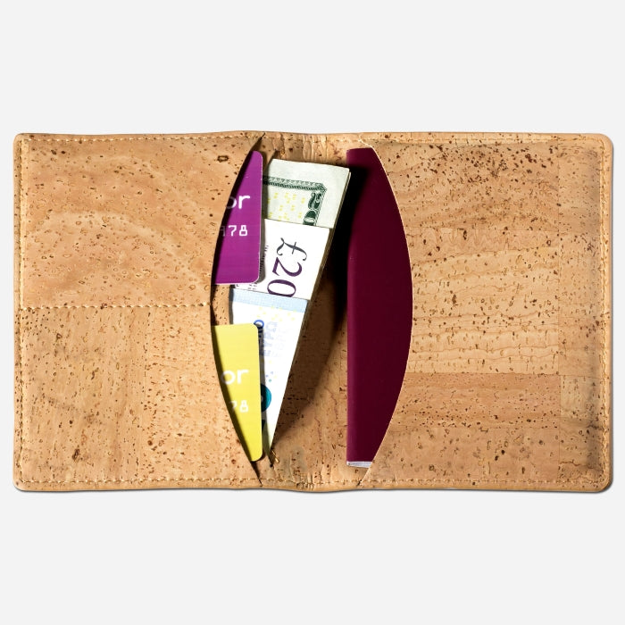 Cork Vegan Passport Wallet Corkor Light Brown