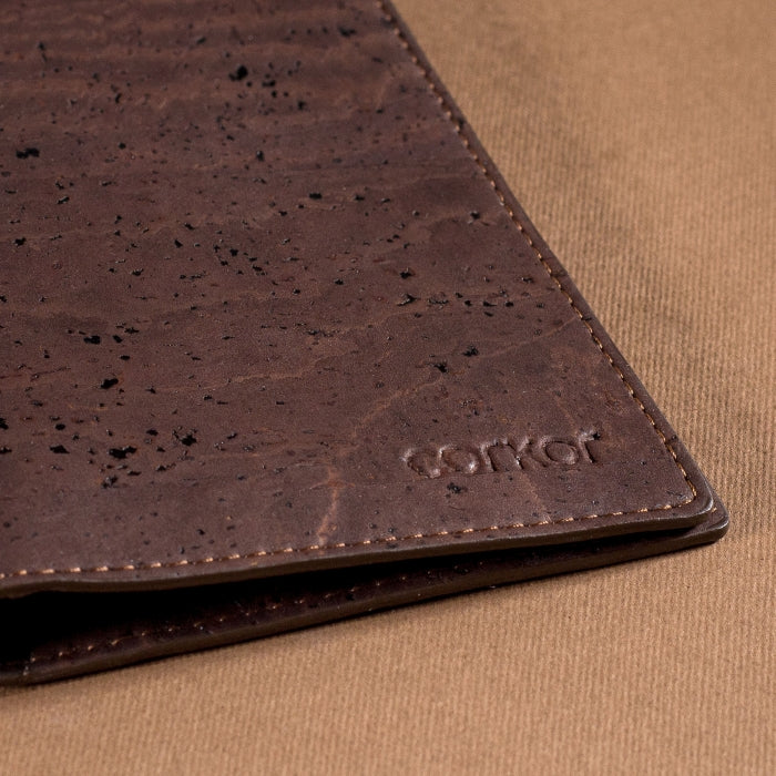 Cork Vegan Passport Wallet Corkor Dark Brown