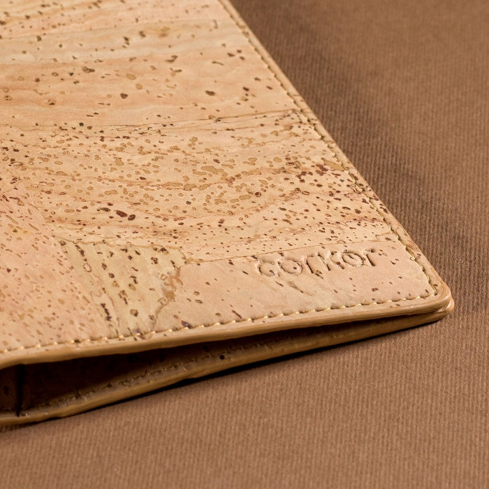 Cork Vegan Passport Wallet Corkor Light Brown