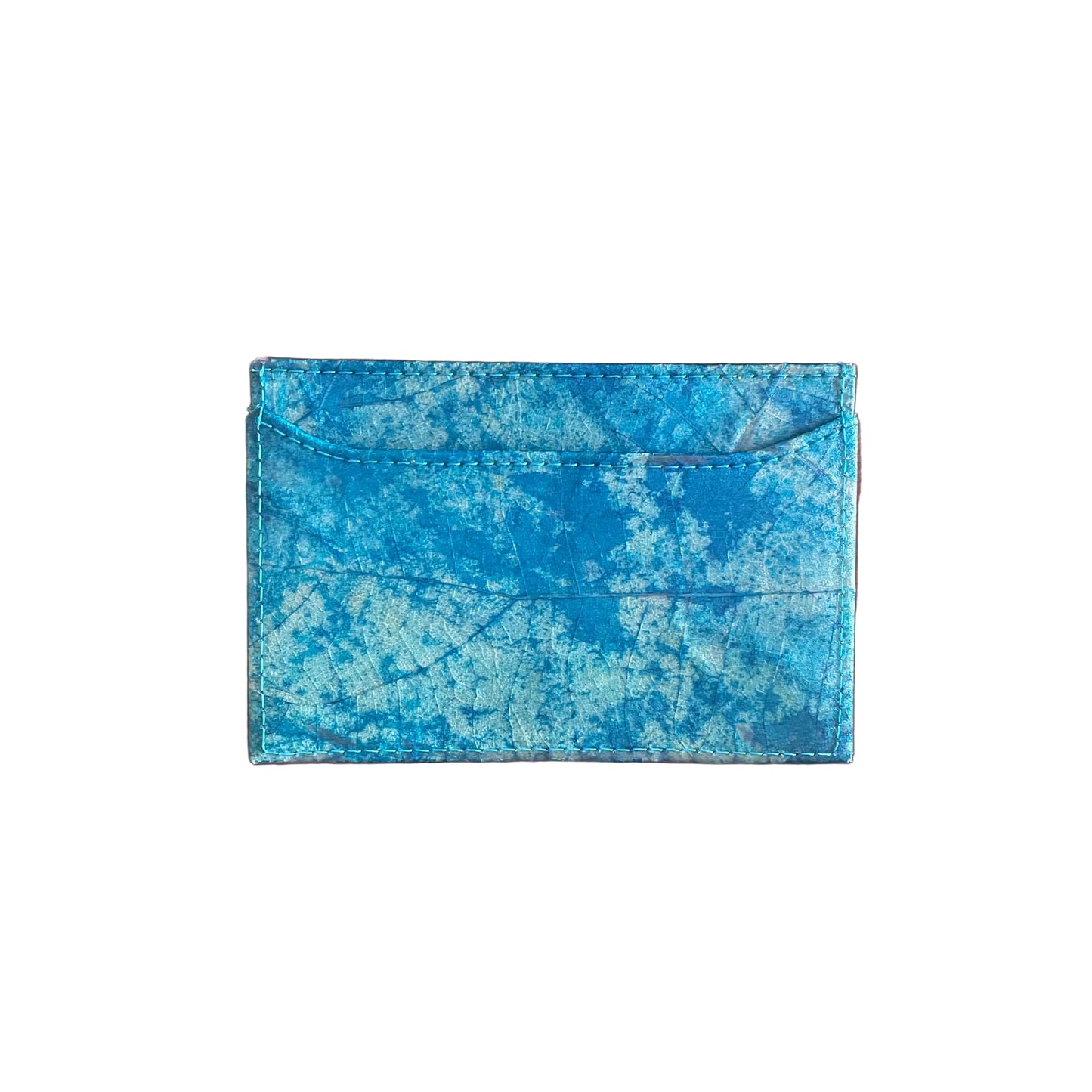 Vegan Leaf Leather Card Holder Thamon Turquoise