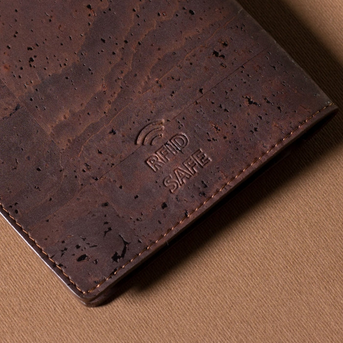 Cork Vegan Passport Wallet Corkor Dark Brown