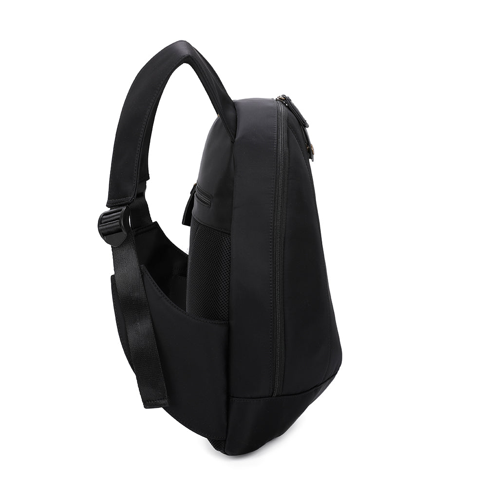 A black arsayo nomade backpack shown from a side profile view against a solid white background.