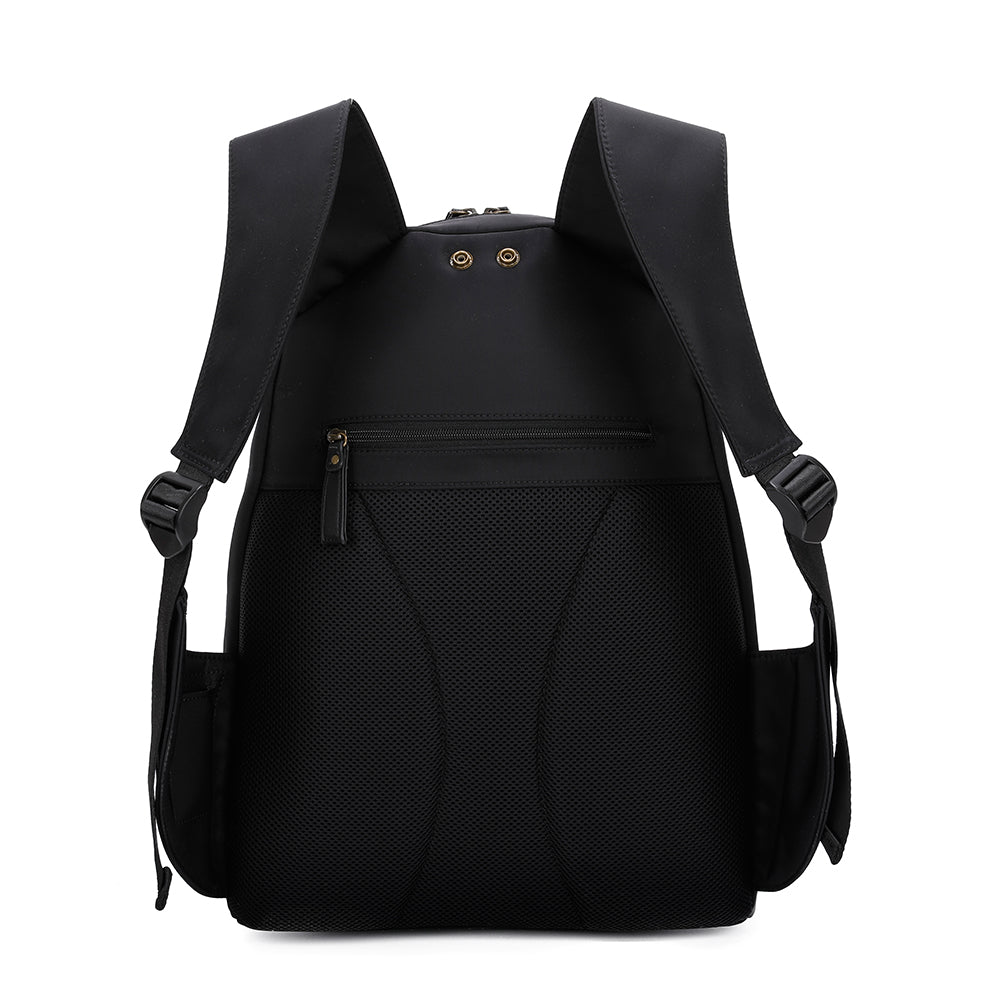 Black nomade backpack on a white background