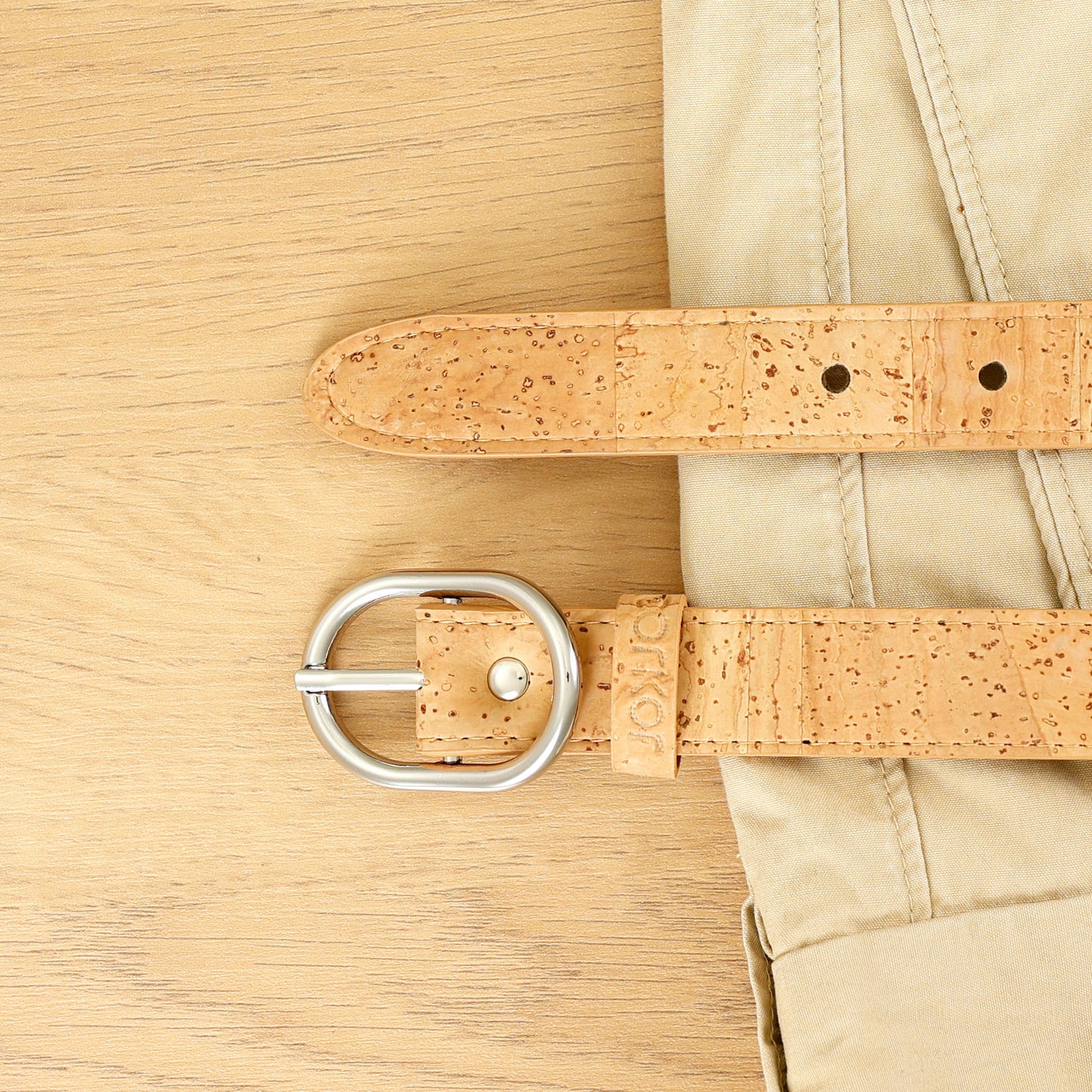 Cork Vegan Women's Belt 25mm Corkor Light Brown