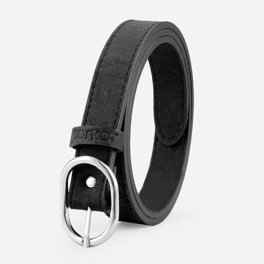 Cork Vegan Women's Belt 25mm Corkor Black