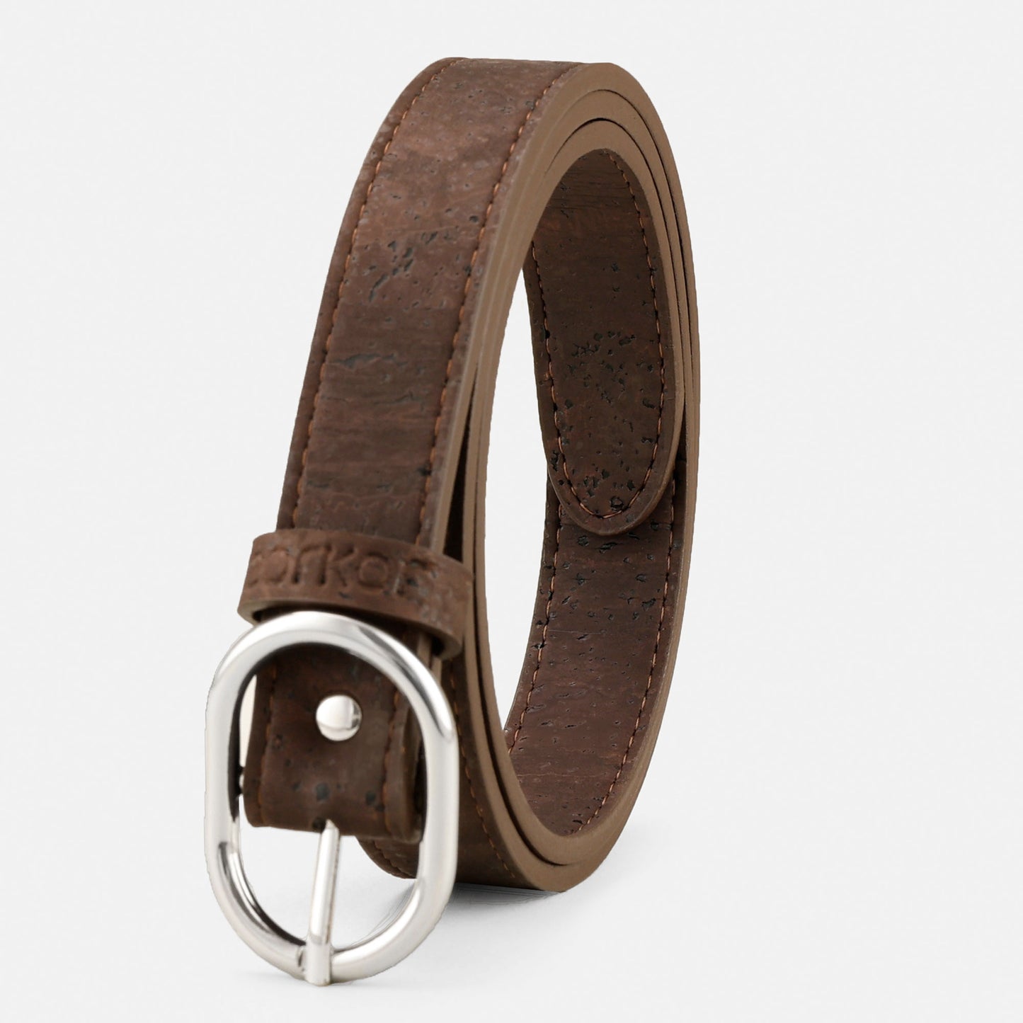 Cork Vegan Women's Belt 25mm Corkor Dark Brown