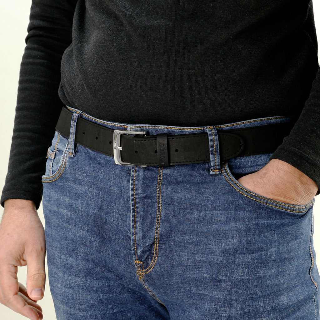 Cork Vegan Men's Belt 35mm Corkor Black