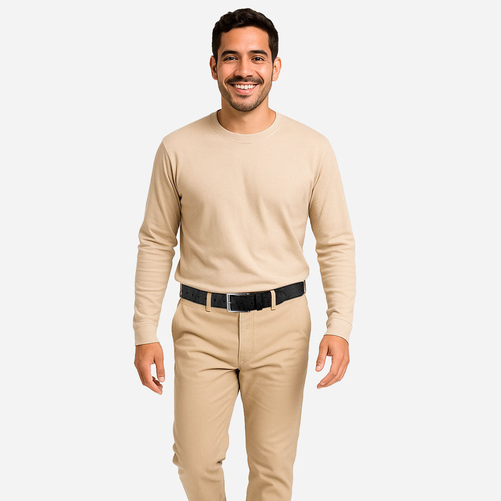 Cork Vegan Men's Belt 35mm Corkor Black - Silver Buckle