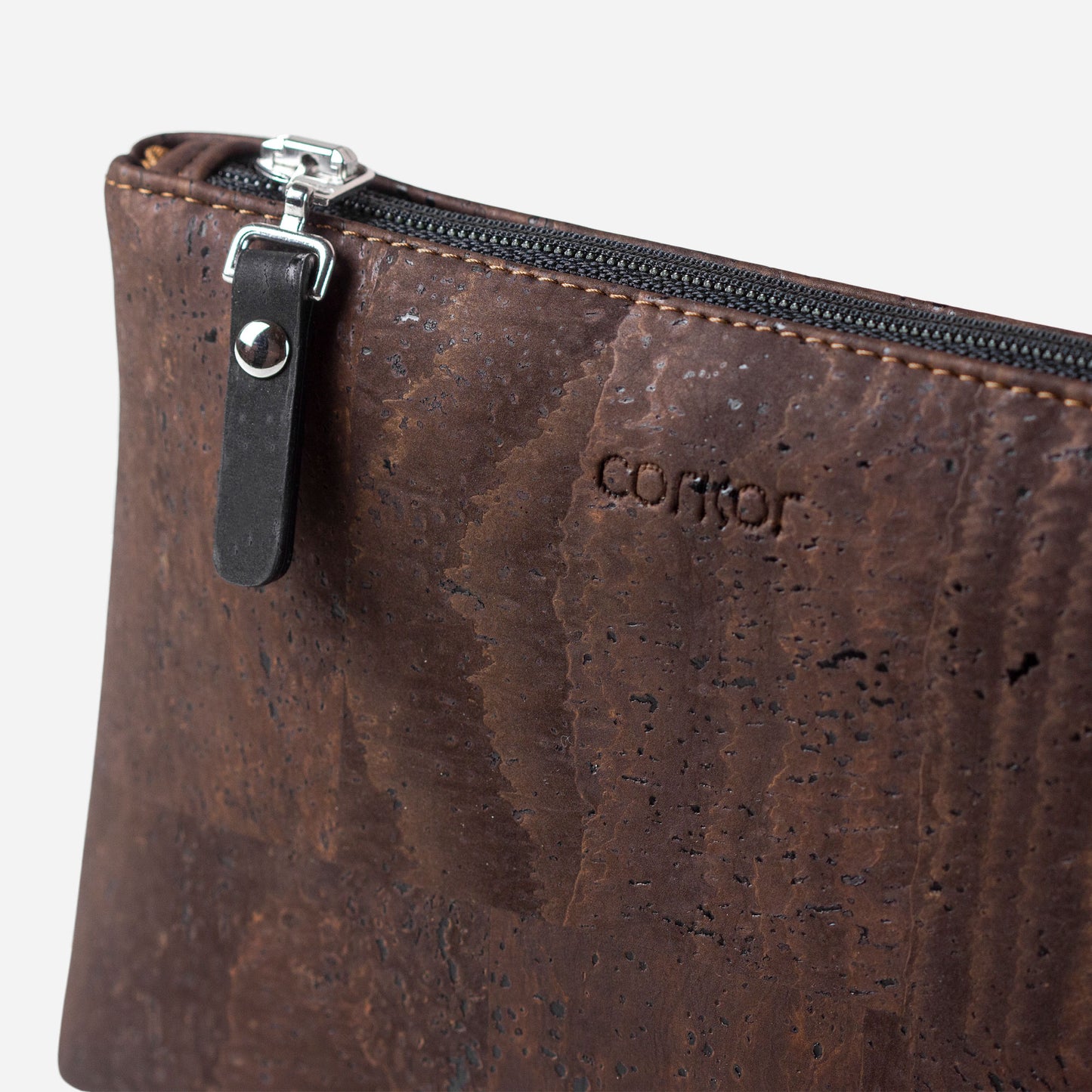 Cork Vegan Cosmetic Make Up Bag Corkor Dark Brown