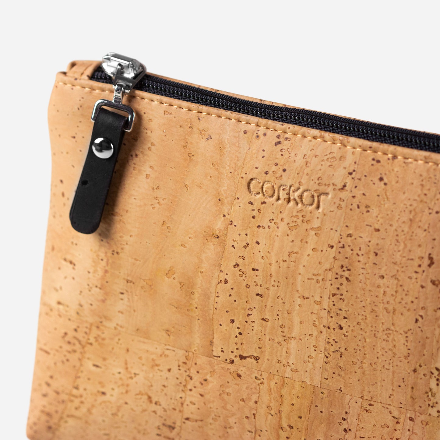 Cork Vegan Cosmetic Make Up Bag Corkor Light Brown