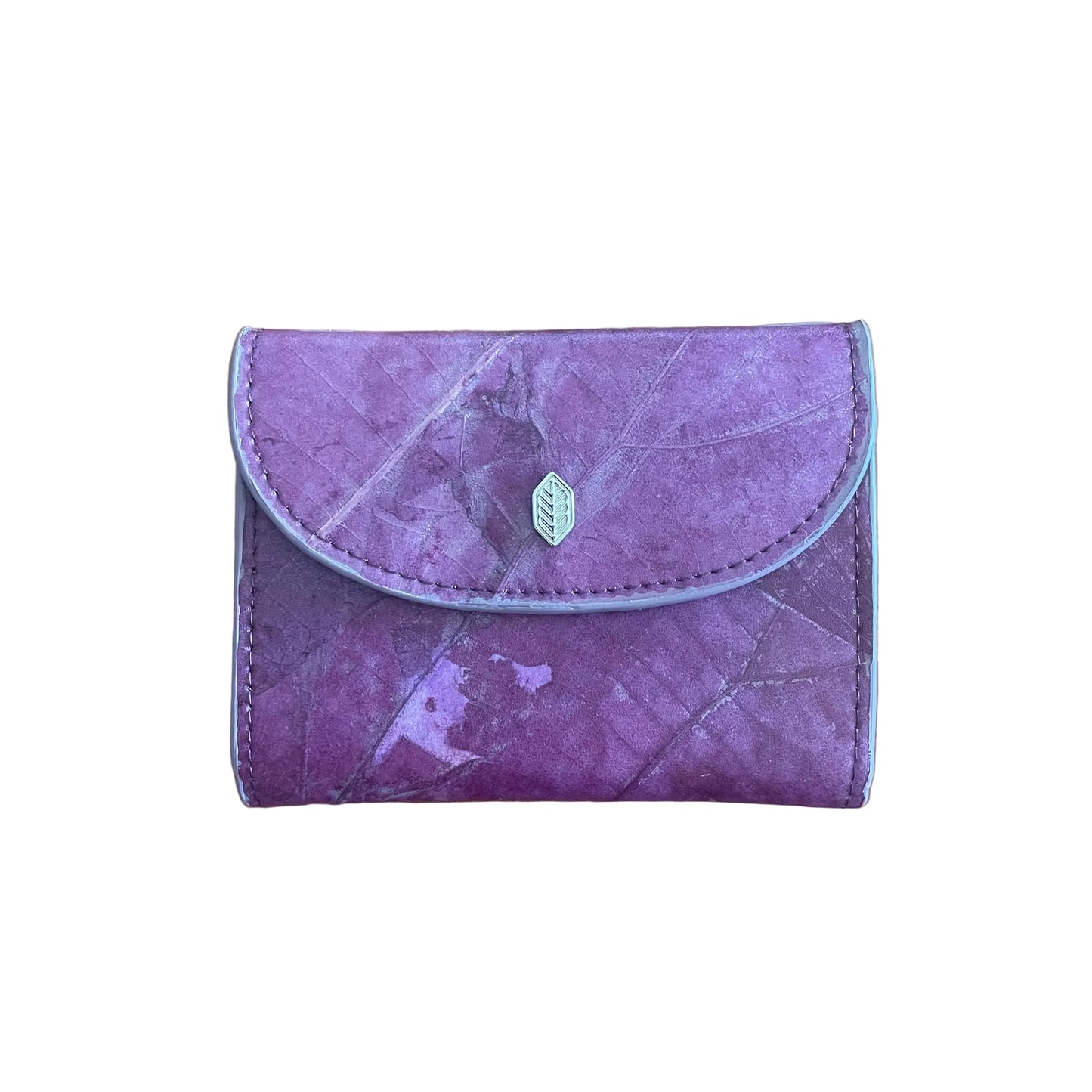Vegan Leaf Leather Coin Purse Thamon Purple