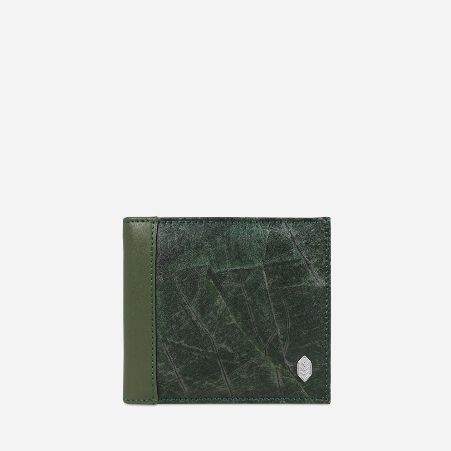 Vegan Leaf Leather Bifold Wallet Thamon Green