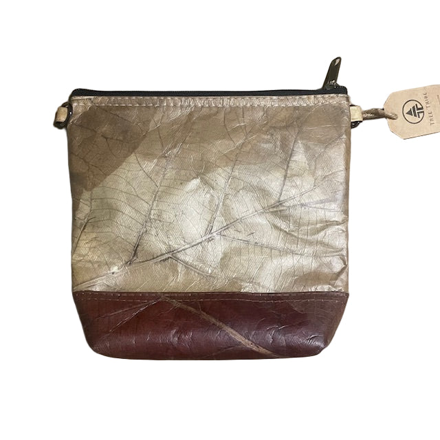 Vegan Leaf Leather Women's Shoulder Bag Natural