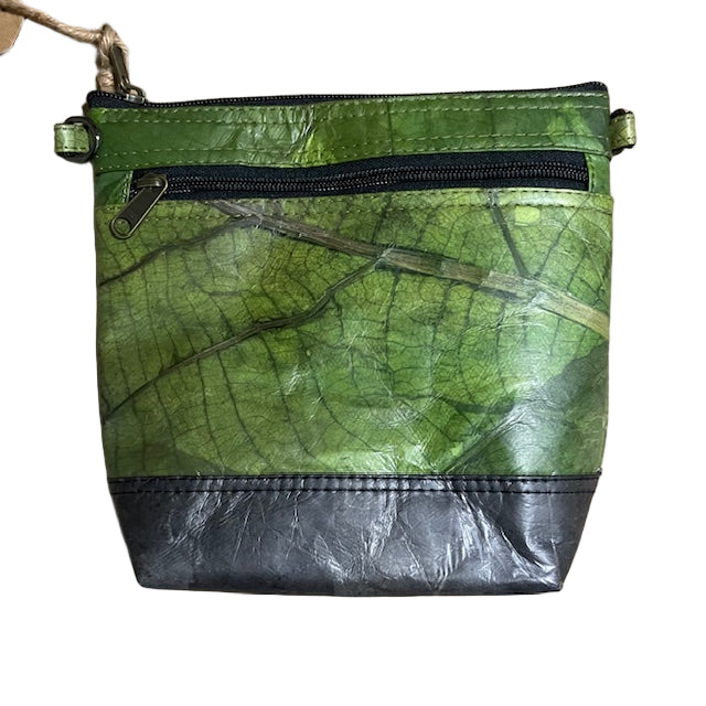 Vegan Leaf Leather Women's Shoulder Bag Green