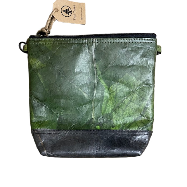 Vegan Leaf Leather Women's Shoulder Bag Green