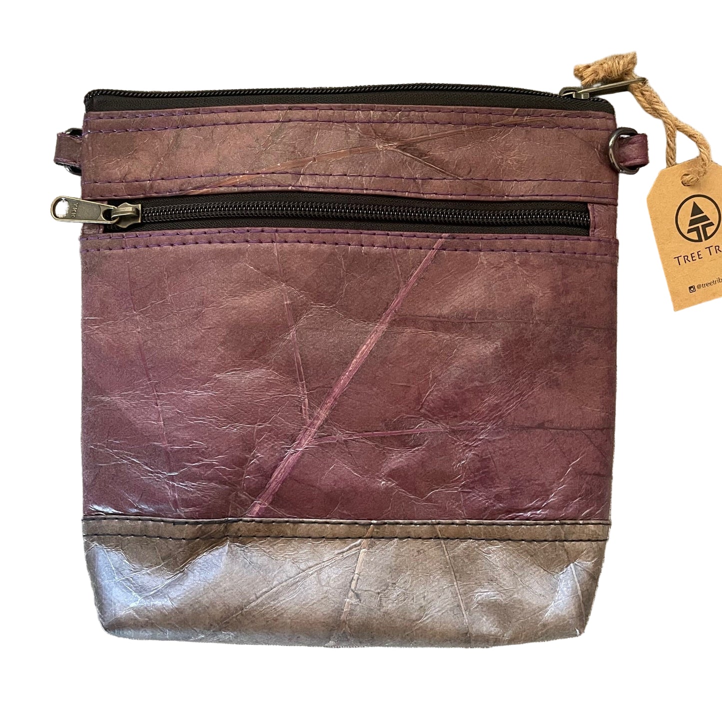 Vegan Leaf Leather Women's Shoulder Bag Purple