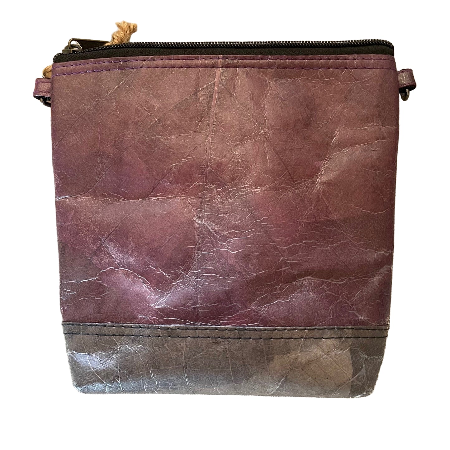 Vegan Leaf Leather Women's Shoulder Bag Purple