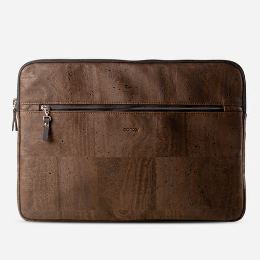 Vegan Laptop Case 14" Corkor Dark Brown