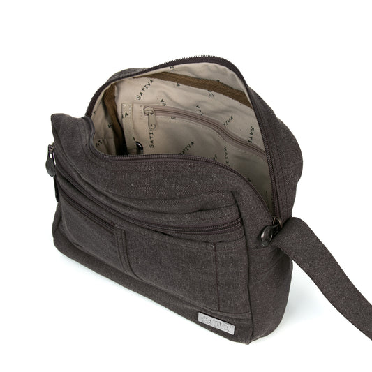 Hemp Vegan Medium Shoulder Bag Sativa Grey