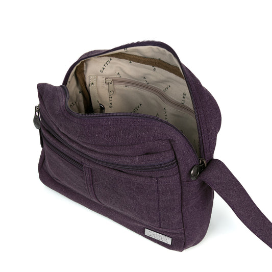 Hemp Vegan Medium Shoulder Bag Sativa Plum