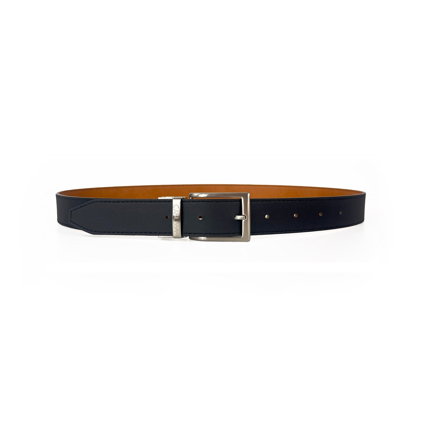Vegan Leather Reversible Belt 35mm Canussa Black/ Camel