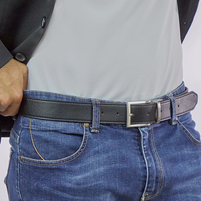 Vegan Leather Reversible Belt 35mm Canussa Black/ Camel