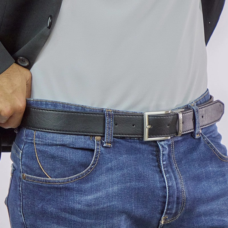 Vegan Leather Reversible Belt 35mm Canussa Black/ Red